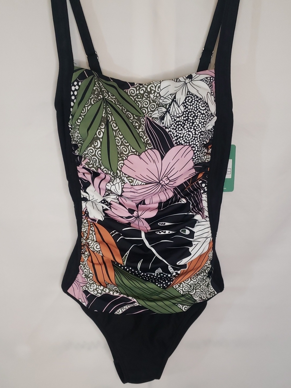 Seekers Essentials Australia NWT Multicolor Hibiscus Floral/Black Swimsuit